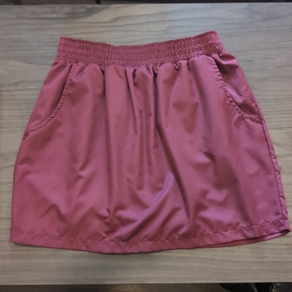 3/$20 American Apparel Sporty Skirt Burgundy Mini A-Line Active Pull On Large - Picture 6 of 8